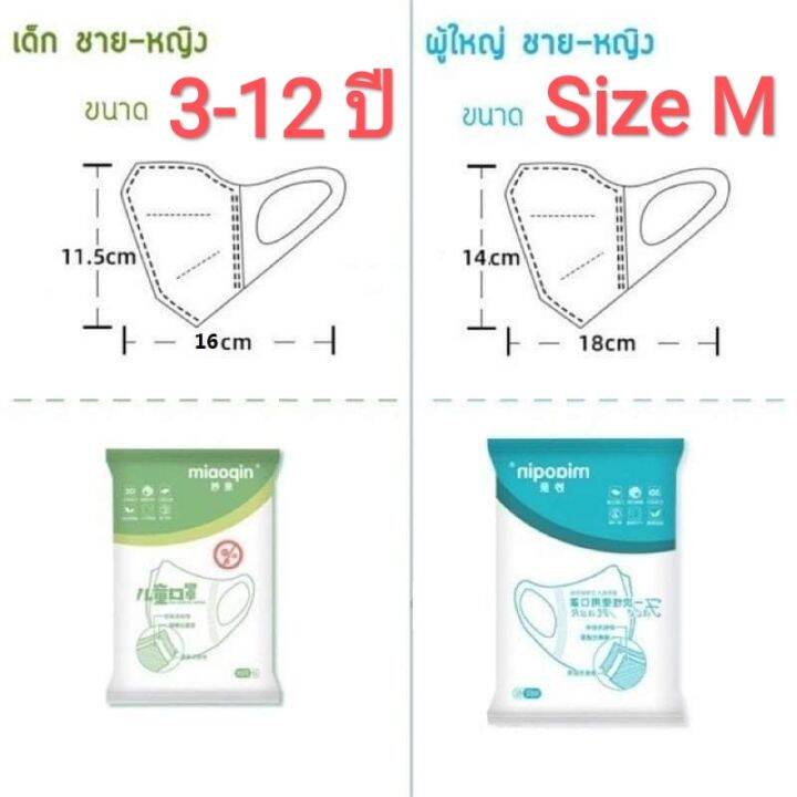 พร้อมส่ง-มีใบcert-หน้ากากอนามัย-miaoqin-กรอง-3-ชั้น-ทรง-3d-mask-เเพค-10-ชิ้น-ใส่สบาย-ระบายอากาศได้ดี-ไม่เจ็บหู