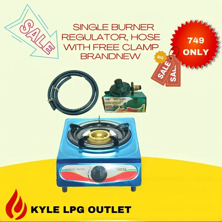 SINGLE BURNER GAS STOVE WITH REGULATOR AND HOSE W FREE CLAMP Lazada PH