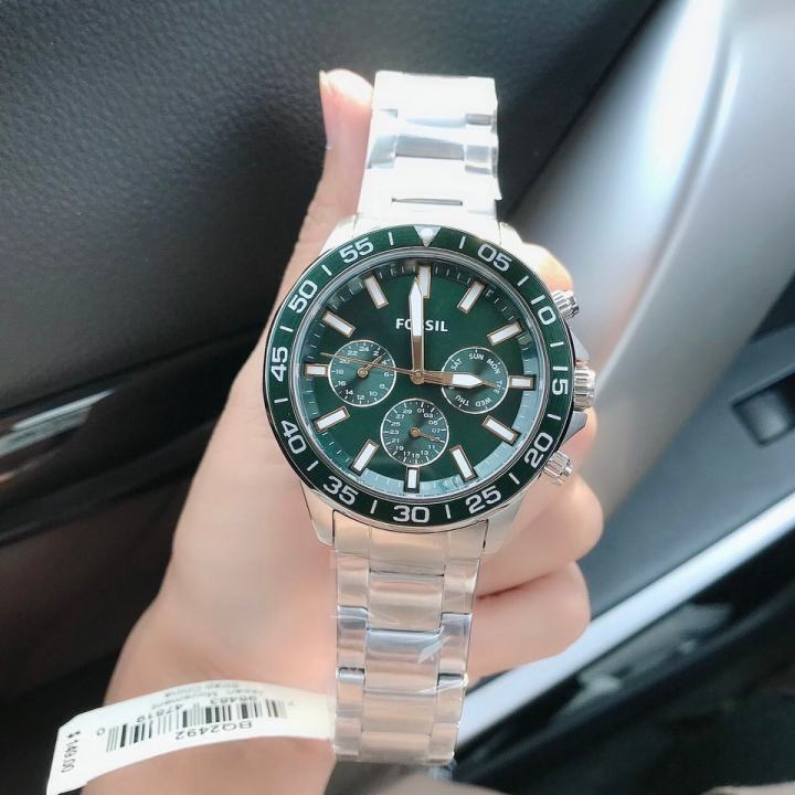 นาฬิกาข้อมือ-fossil-bq2492-bannon-multifunction-stainless-steel-watch-45-mm