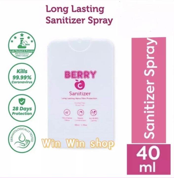 Berry C Sanitizer Spray 40ml [NonAlcohol] [Rinse Free] Lazada