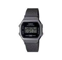 CASIO นาฬิกาข้อมือผู้ชาย CASIOสายถักญีปุ่น รมดำเมทัลรุ่น ใหม่ A168WEMB-1BDFของแท้ 100%รับประกันสินค้า 1 ปีเต็ม