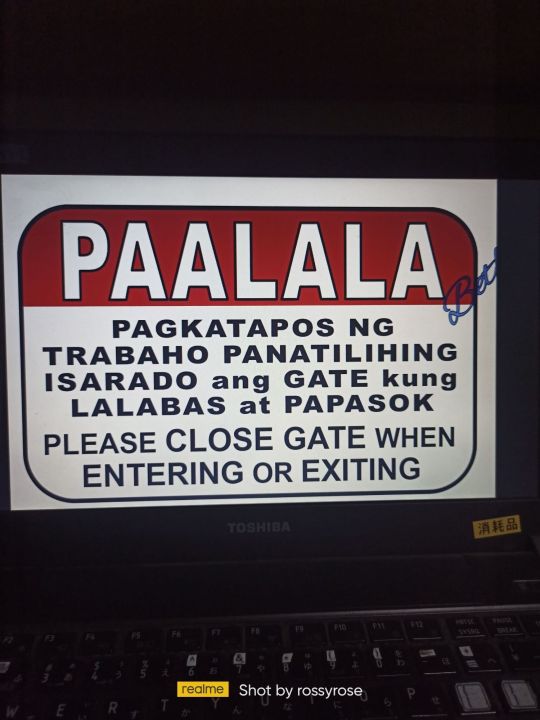 Pagkatapos Ng Trabaho Panatilihing Isarado Signage Pvc Plastic Like Id 78x11 Inches For 1583