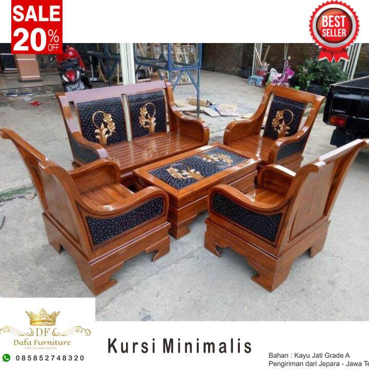 Kursi Ruang Tamu Sofa Minimalis Modern Kayu Jati Model Terbaru Harga Murah 1 Set Lazada Indonesia
