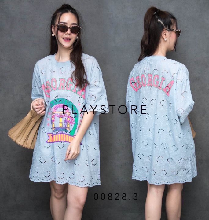 mirrorsister-00828-3-minidress-ลายลูกไม้-เดรสสั้น-เดรส-ชุดเดรส-มินิเดรส-เดรสน่ารัก-ชุดไปเที่ยว-ชุดน่ารัก