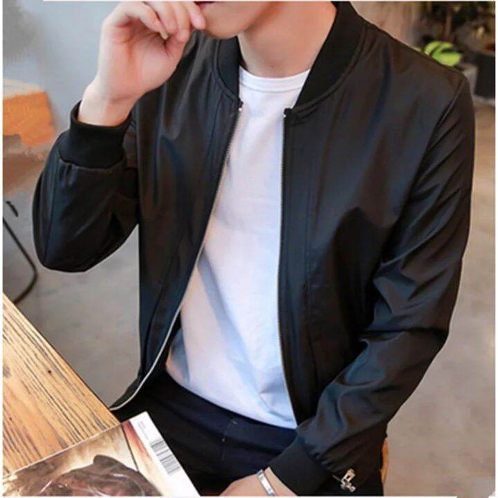 PLAIN BOMBER JACKET WITH ZIPPER FIOR MEN & WOMEN | Lazada PH