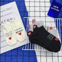 Humade Made Heart Embroidery terry cotton socks ถุงเท้าแบรนด์สัญชาติญี่ปุ่น  ปักลายหัวใจ ด้านหลัง แบบข้อสั้น