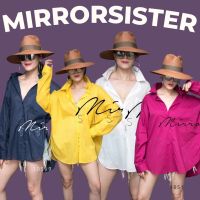 ?ป้าย Mirrorsister 10519.11 เสื้อเชิ้ตทรงหลวมตัวยาวคลุมสะโพก