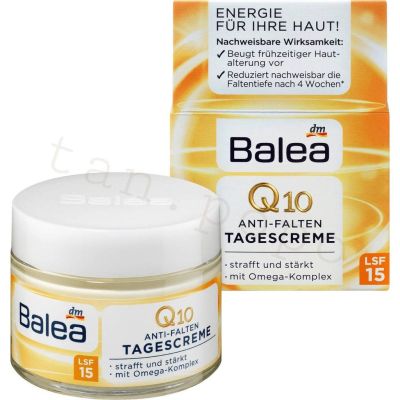 Balea Q10 anti-Falten Tagescreme SPF 15 สพกรับคนอายุ 30++
ขนาด 50 ml,ครีมบำรุงผิวกลางวันช่วยลดริ้วรอยร่องลึก และรอยตีนกา