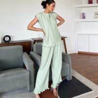 Those Lazydays - Pleat set Mint ชุดพลีตผ้าดี ใส่ออกมาสวยแพง สามารถใส่ออกงานได้เลย