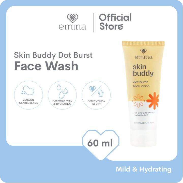 Emina Skin Buddy Dot Burst Face Wash 60 ml Pembersih Wajah Gel Mild