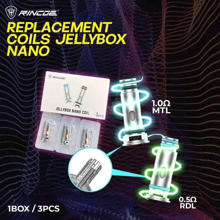 ORIGINAL RINCOE JELLYBOX NANO / MINI MANTO AIO COIL OCC MESH 0.5 / 1.0