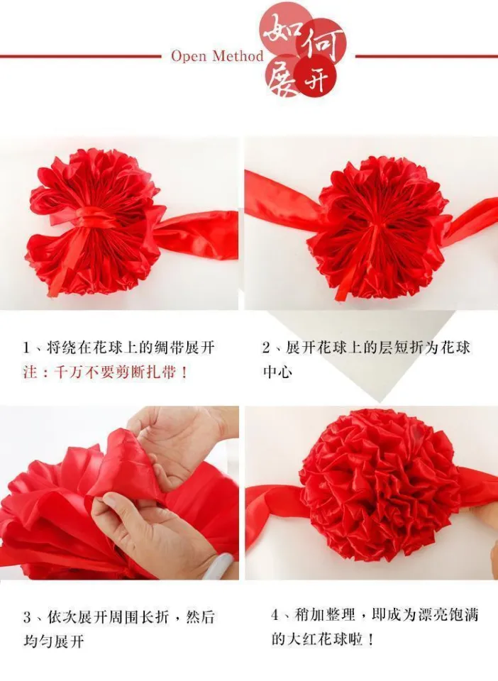 Grand Opening Red Cloth Flower Ball New Car Delivery Opening