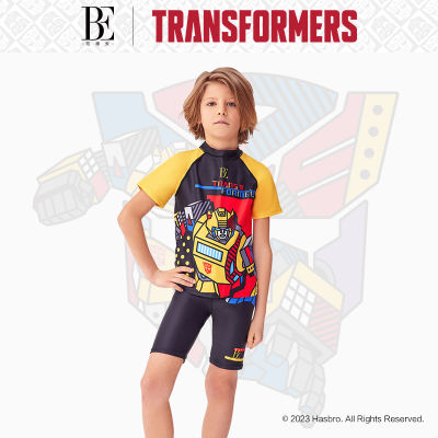 BE ชุดว่ายน้ำแยกชิ้นสินค้าใหม่2023ออปติมัสซีรีส์ Transformers ชุดเด็กชายแห้งเร็ว
