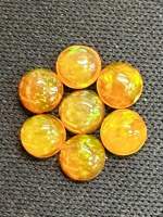 โอปอลสีส้มหลังเบี้ย 5 มม. พลอยธรรมชาติ 100% Orange opal cabochon 5mm 100% natural gemstone