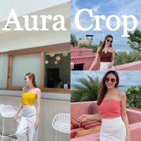 Aura Crop งานสวยละเอียดสุดแซ่บนุ่มนวล 100%ไหมนุ่มไม่คัน ผูกคอปรับระดับได้ นางแบบใส่ครอปเข้ากับหุ่นมาก ใครใส่ก็สวยจ้า