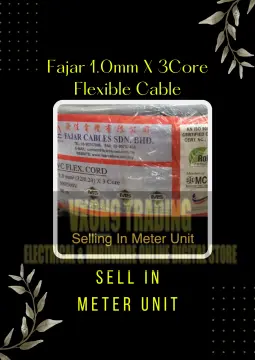 SIRIM FAJAR Flexible Cable 1.0mm / 1.5mm / 2.5mm PVC Flexible 3 Core Cable