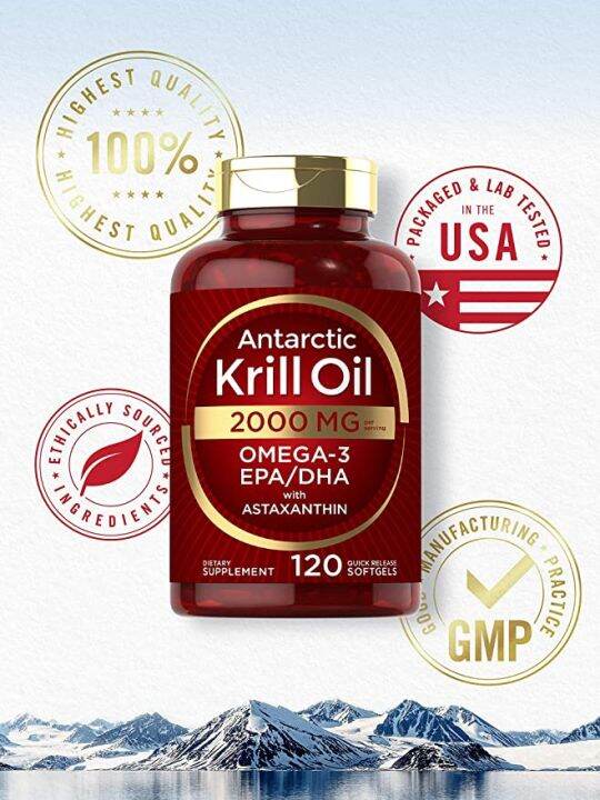 Antarctic Krill Oil 2000 mg Omega3 EPA, DHA, with Astaxanthin Sup