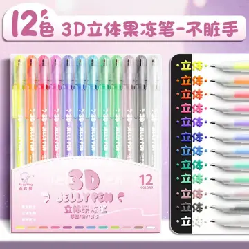 6pcs/Set 3D Jelly Pen Set Highlighter 立体果冻笔网红 Creating Brighten up  Handwriting Animated