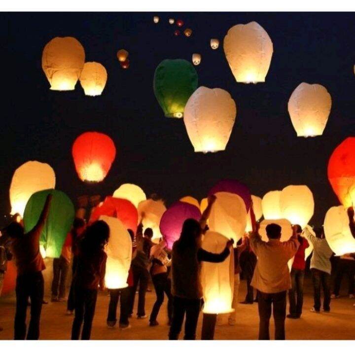 Lampion Terbang Flying Sky Lanterns Lentera Terbang Warna Warni Lazada Indonesia