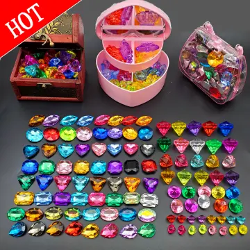 100PCS Plastic Gems Ice Grains Colorful Stones Children Jewels Acrylic  Jewels Ice Counter Crystal Diamonds DIY Crafts Beads Toy