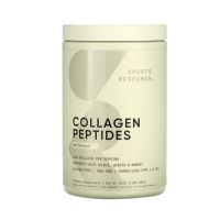 Sports Research : คอลลาเจนเปปไทด์ Collagen Peptides Hydrolyzed Type I &amp; III Collagen Unflavored (454 g) Support Bone &amp; Joint &amp; Bones