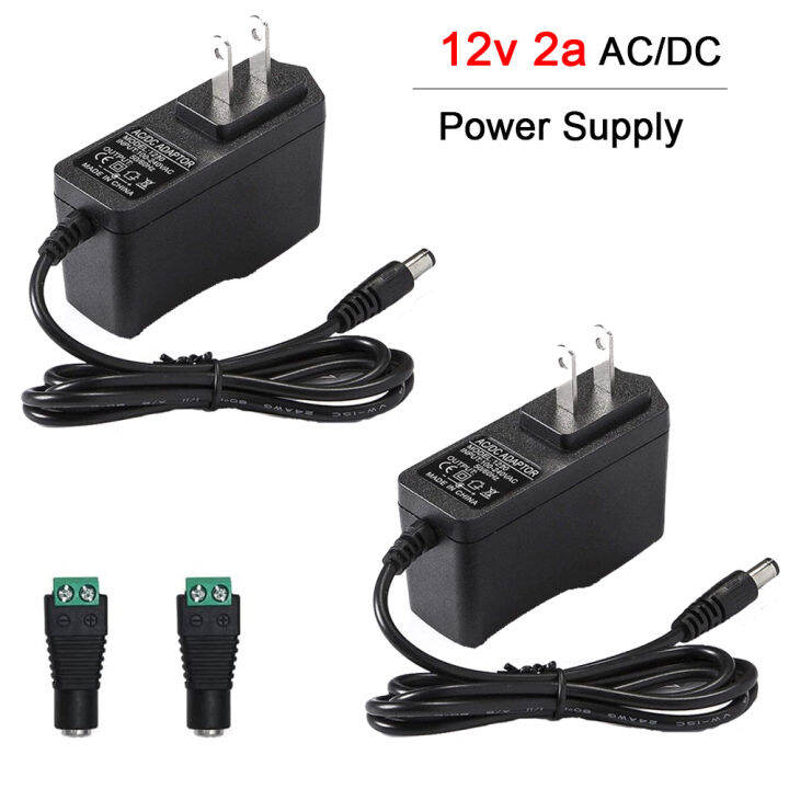 12V 2a AC/Dc Power Supply with 2 Tips, 12 Volts Ac Adapter For Led