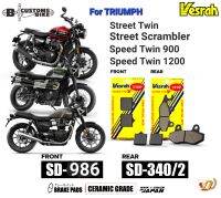 ผ้าเบรค Vesrah สำหรับ TRIUMPH Street twin, Street Scrambler, Speed twin900, Speed Twin1200 (ปั๊มหน้า Brembo ปี 21 ขึ้นไป