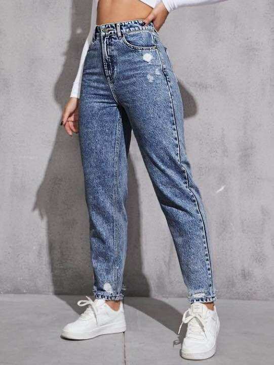 Zipper Fly Tapered Jeans Lazada PH