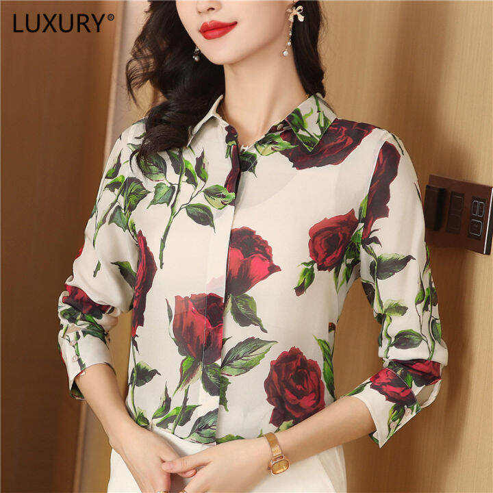 LUXURY Queen 2024 Autumn New Product French Vintage Silk Rose Print   Sdee67fcc662041189304641e9a36da9ft  720x720q80 