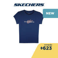 Skechers สเก็ตเชอร์ส เสื้อออกกำลังกายผู้หญิง Women Knit Training Tee Apparel - SP123W083-NAVY