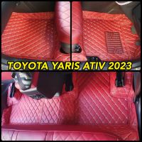 พรมปูพื้นรถยนต์6D TOYOTA YARIS ATIV 2023 แบบหนานุ่ม เข้ารูป ในรถ 3ชิ้น