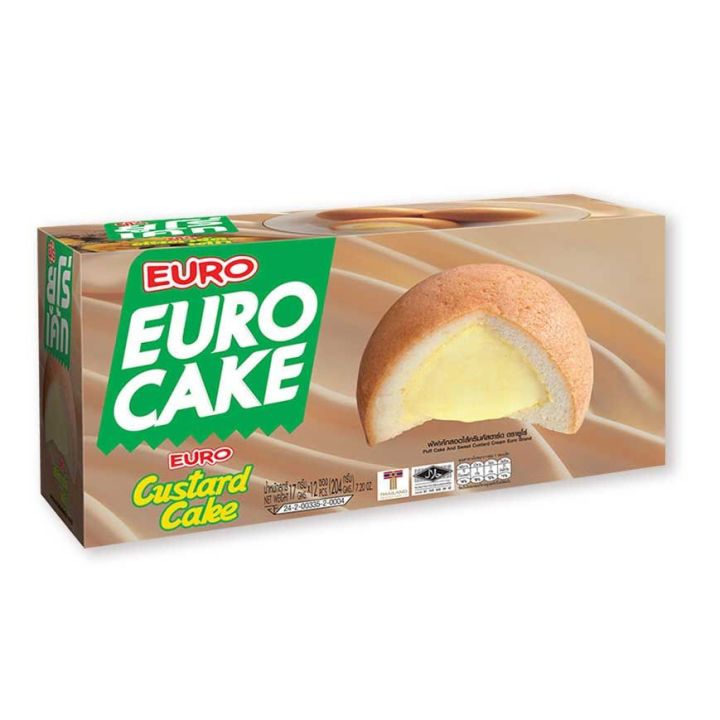 Euro Cake Custard 17 g x 12 Pcs.ยูโร่ คัสตาร์ดเค้ก 17 กรัม แพ็ค 12 ชิ้น