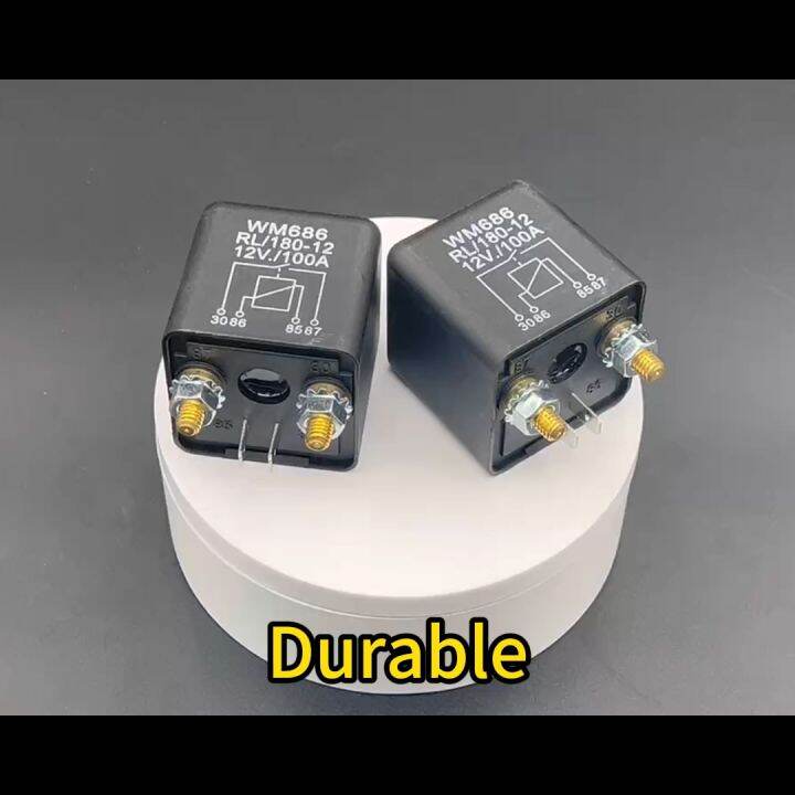 Heavy Duty 4-Pin 12V/100Amp ON/OFF Switch Split Charge Relay Universal ...