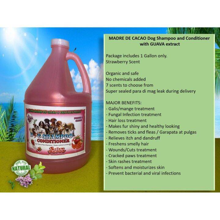 Dog Shampoo and Conditioner with Madre Cacao and Guava extract Lazada PH