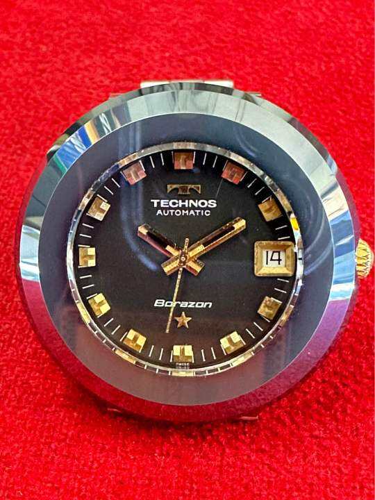 Technos Borazon 25 Jewels Automatic ตัวเรือนคาไบร์ท นาฬิกาผู้ชาย มือสอง 