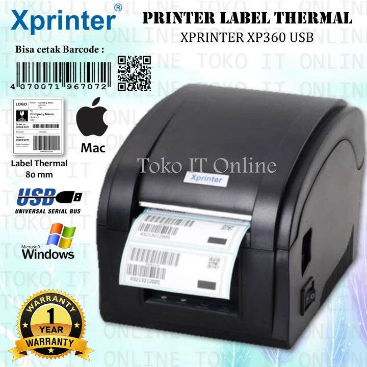 XPRINTER XP360B USB 80MM PRINTER THERMAL BARCODE XP-360B CETAK RESI ...