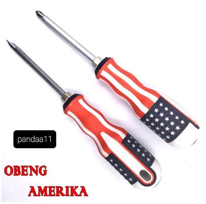 Obeng Bolak Balik Plus+Minus- Amerika 4 inch Obeng Kembang | Lazada ...