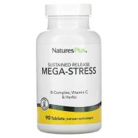 NaturesPlus Mega Stress Complex Sustained Release - 90 Vegetarian Tablets B Complex Vitamin C Stress Relief Supplement Chamomile &amp; Herbs for Natural Calmness Gluten Free 90 Servings matchy