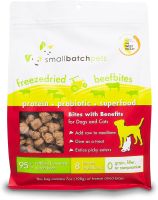 อาหารเสริมรสชาติสุนัขและแมว Smallbatch Pets Freeze Dried Beef Bites for Dogs &amp; Cats ขนาด 198 g