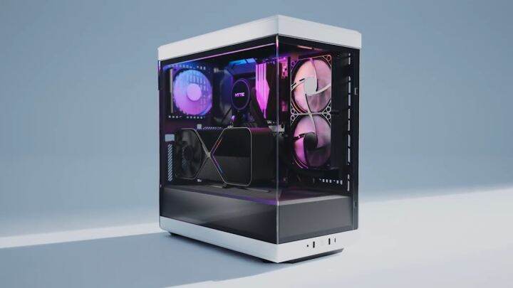 [hyte Official Store] Hyte Y40 White With 2 Fans And Riser Vertical Gpu 