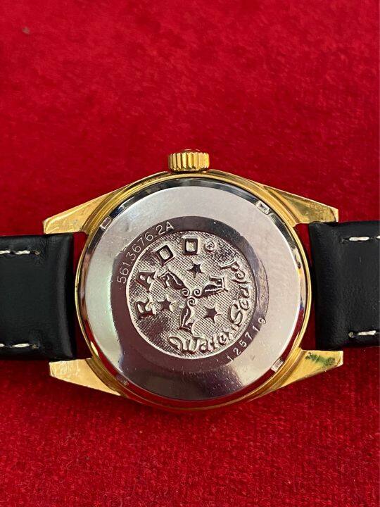 rado-ม้าทอง-25jewels-golden-horse-automatic-ตัวเรือนทองชุบ-20-microns-บอยไซร์-นาฬิกาใส่ได้ทั้งชายและหญิง-มือสองของแท้