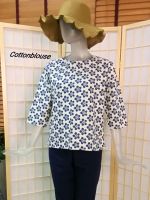 Cottonblouse  D019 เสื้อผ้าฝ้ายพื้นเมืองพิมพ์ลาย ญ. เบลาส์ใส่สบาย แฟชั่นผ้าพิมพ์ลายไทย แนววินเทจ