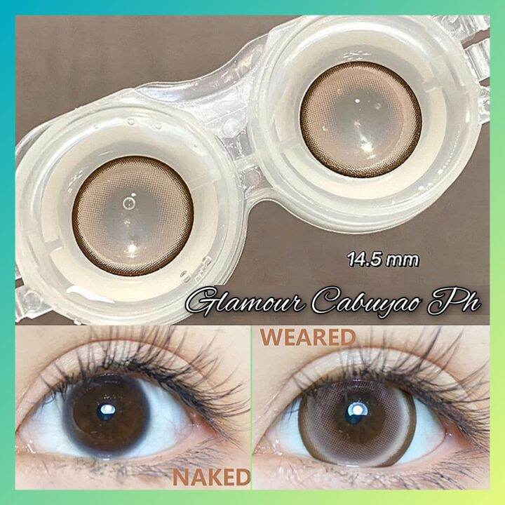 Pearl Brown Doll Eye Contact Lens With Solution And Case Free 60mL 14