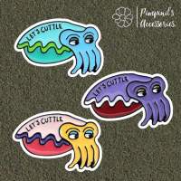 ʕ •ᴥ•ʔ ✿ พร้อมส่ง : เข็มกลัดเซ็ทปลาหมึกหลากสี | “LET’S CUTTLE” Multi Color Cuttlefish Enamel Brooch Pin Set.