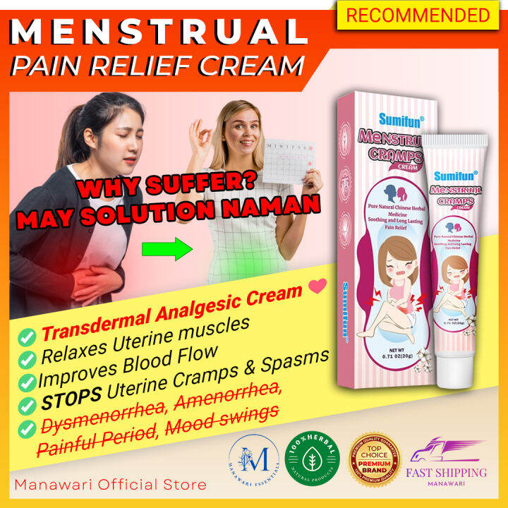 SUMIFUN Menstrual Cramps Cream Menstrual Cramps Reliever Stimulates