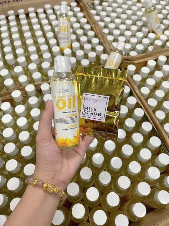 SHINES SUNFLOWER OIL with Free Milk Scrub Lazada PH