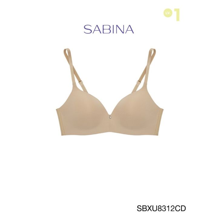 sabina-เสื้อชั้นใน-รหัส-sbxu8312-invisible-wire-ไม่มีโครง-seamless-fit-รุ่น-pretty-perfect-สีเนื้อเข้ม-และดำ