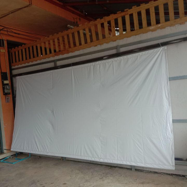 ผ้าใบกันสาด-กันแดดฝน-ผ้าใบพีวีซี-สีขาว4x2-3x2เมตรกันสาดหน้าบ้านหลังบ้าน