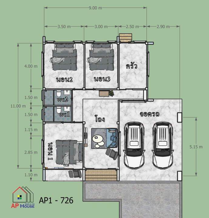 แบบบ้านสำเร็จทรงนอดิก-3-ห้องนอน