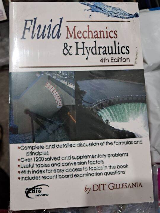 Fluid Mechanics and Hydraulics 4th edition Gillesania Lazada PH